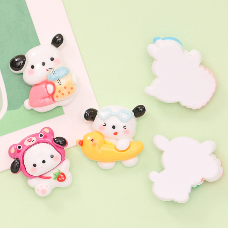 Cartoon Swim Ring Drag Dog Diy Cream Glue Phone Case Hair Accessories Shoe Buckle Resin Accessories Wholesale Application Scenario