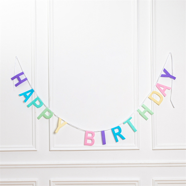 Factory direct sales of "HAPPY BIRTHDAY" birthday party banner decoration details Picture