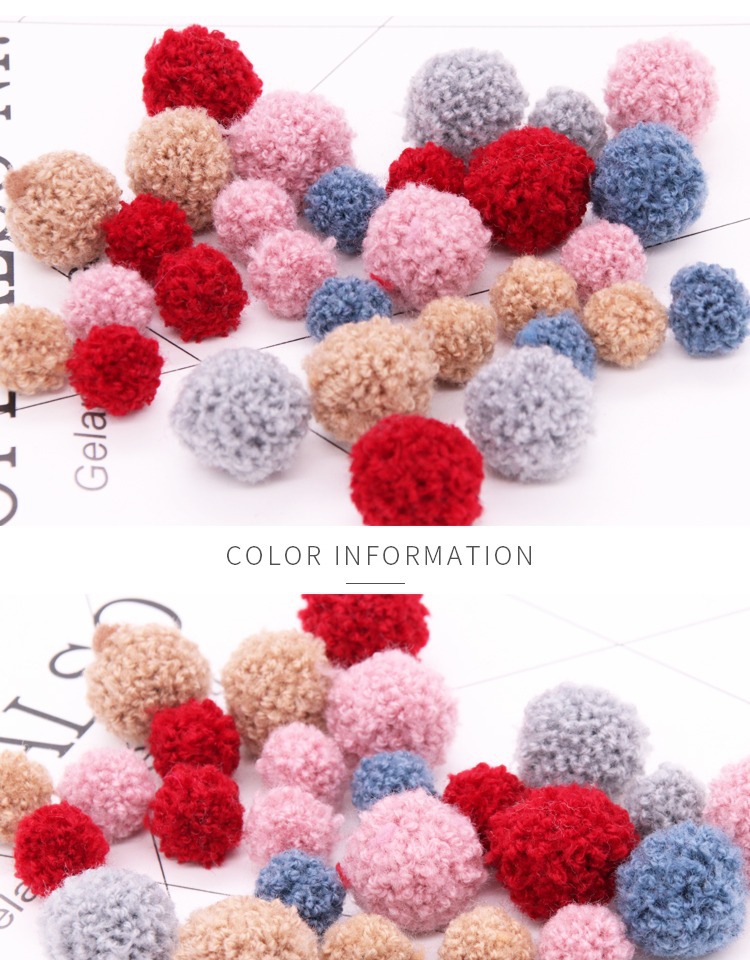 diy手工制作发饰配件秋冬款开司毛球仿泰迪毛耳环耳坠发饰材料详情1