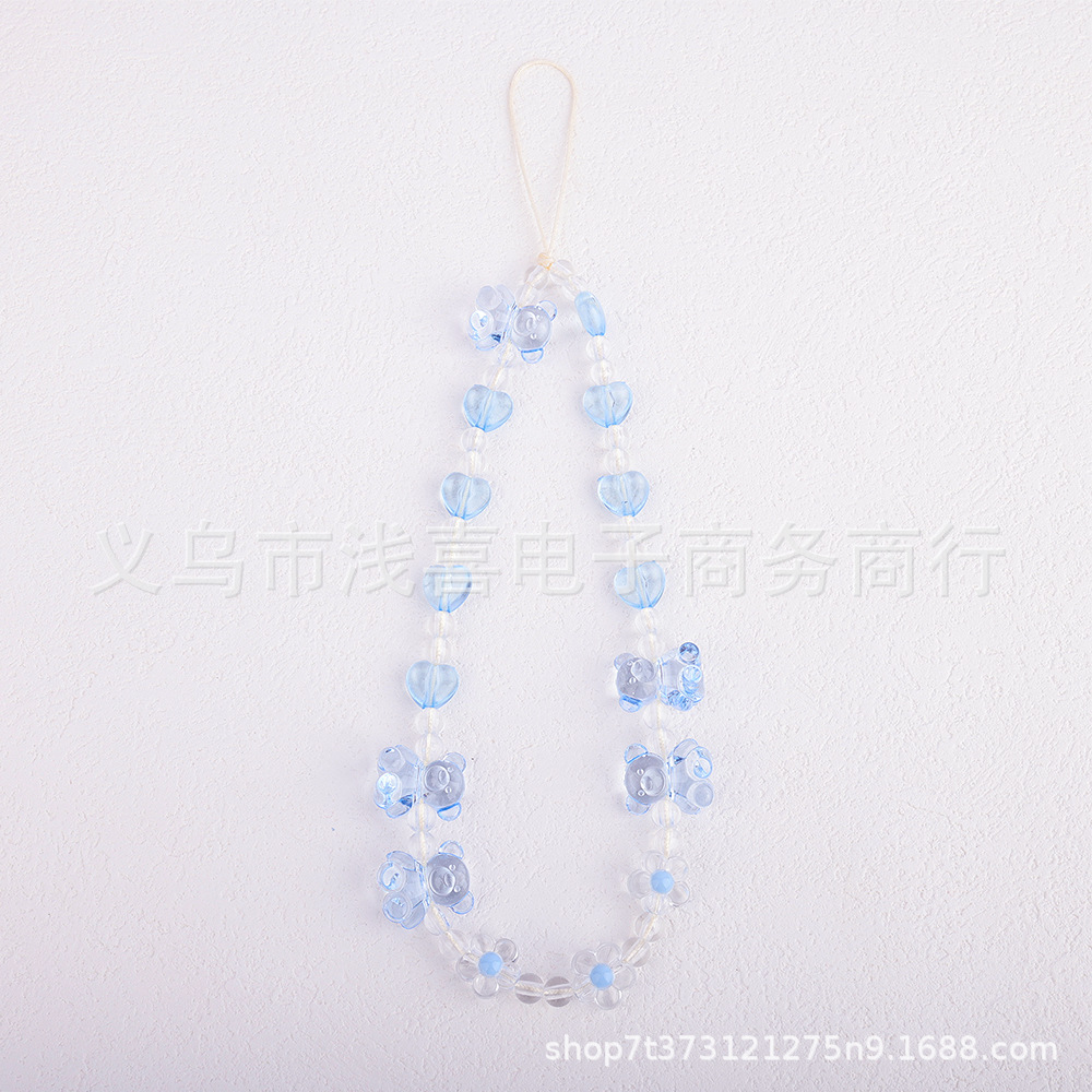 New candy bear beaded chain pendant, hand-painted beaded chain keychain pendant, Instagram cute mobile phone chain lanyard Application Scenario