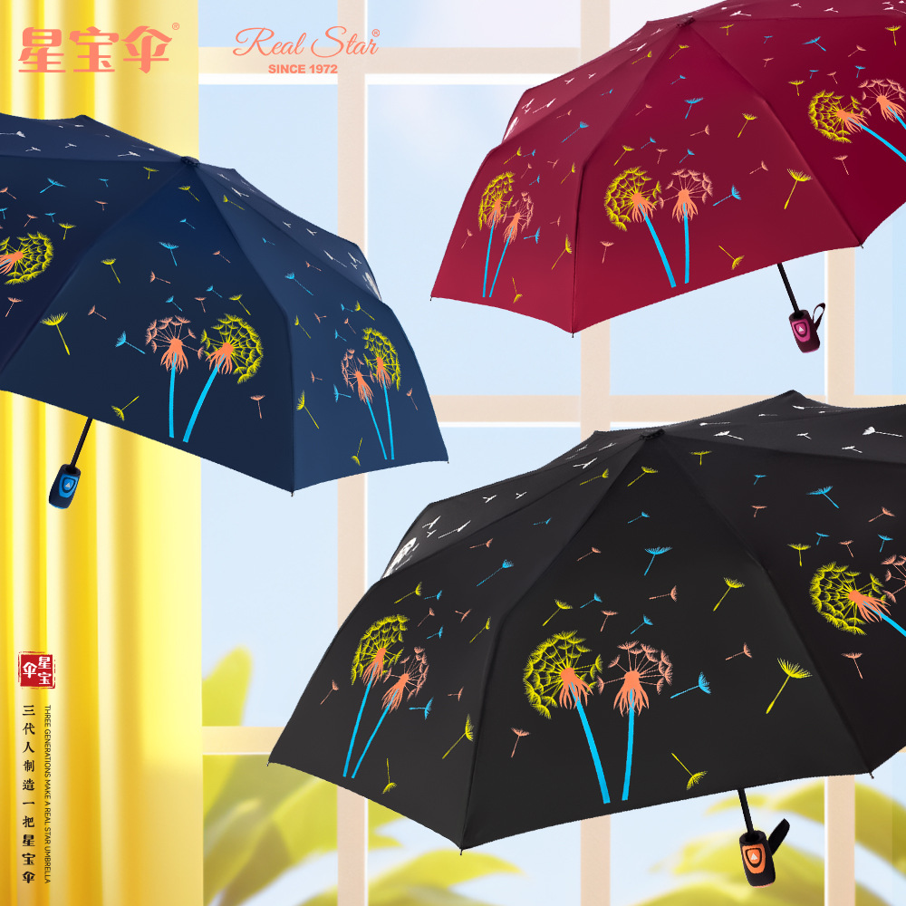 【 Cross-border 】 magic color changing Three-Fold Self-opening Umbrella Creative Magic Umbrella When exposed to Water details Picture