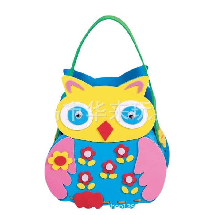 厂家批发可爱手工包动物包美劳材料包幼教制作EVA动物包DIY包包