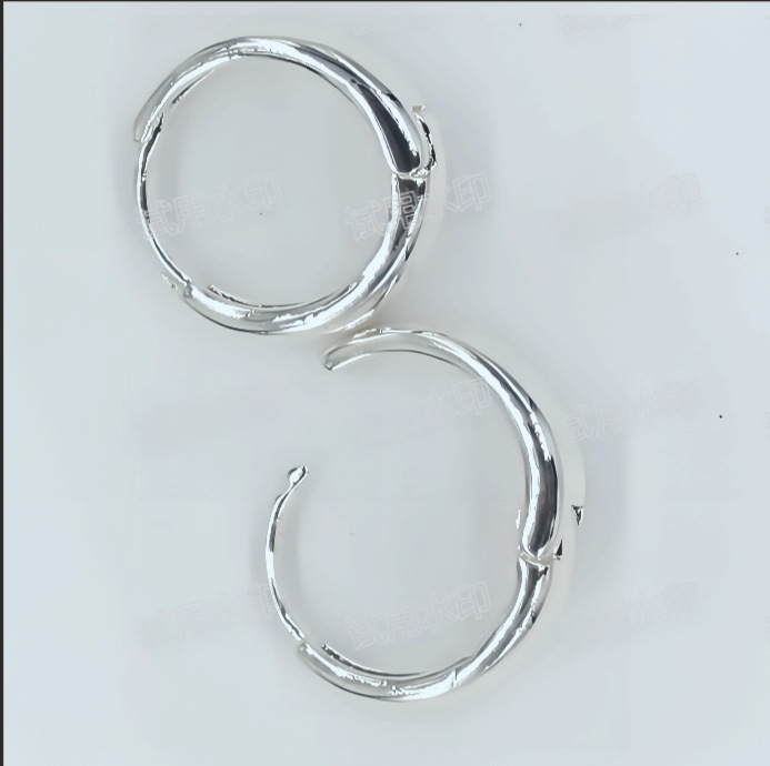 欧美跨境亚马逊镀14k金银色素圈光面耳扣环状耳环高品质女士耳饰详情10