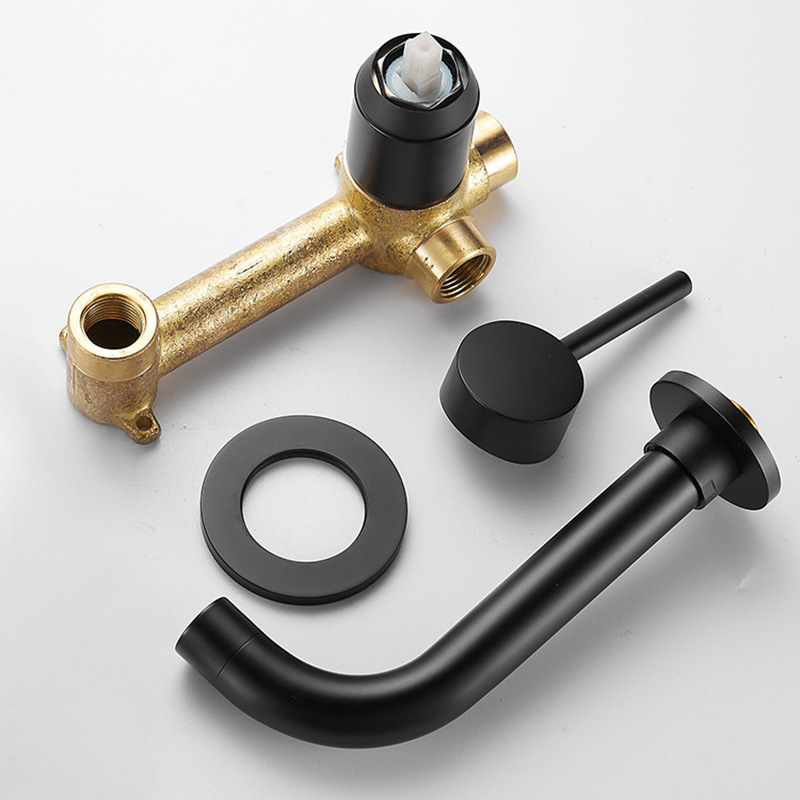 Cross-border foreign trade wall-mounted faucet, all-copper household washbasin, basin, cold and hot water faucet, concealed installation project, hotel Application Scenario