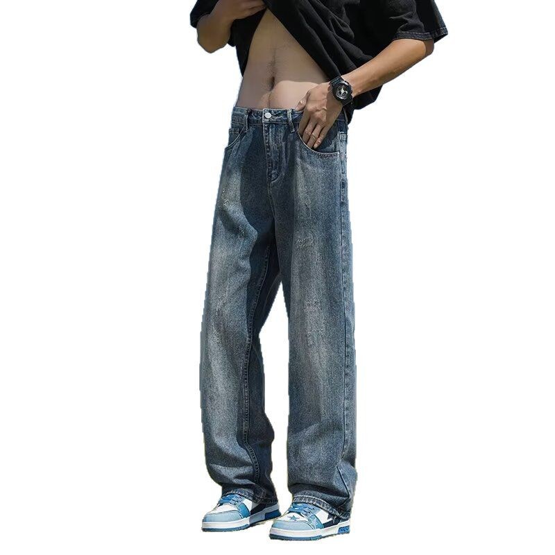 Custom-made American retro jeans for men's spring and autumn new styles are of high quality full figure