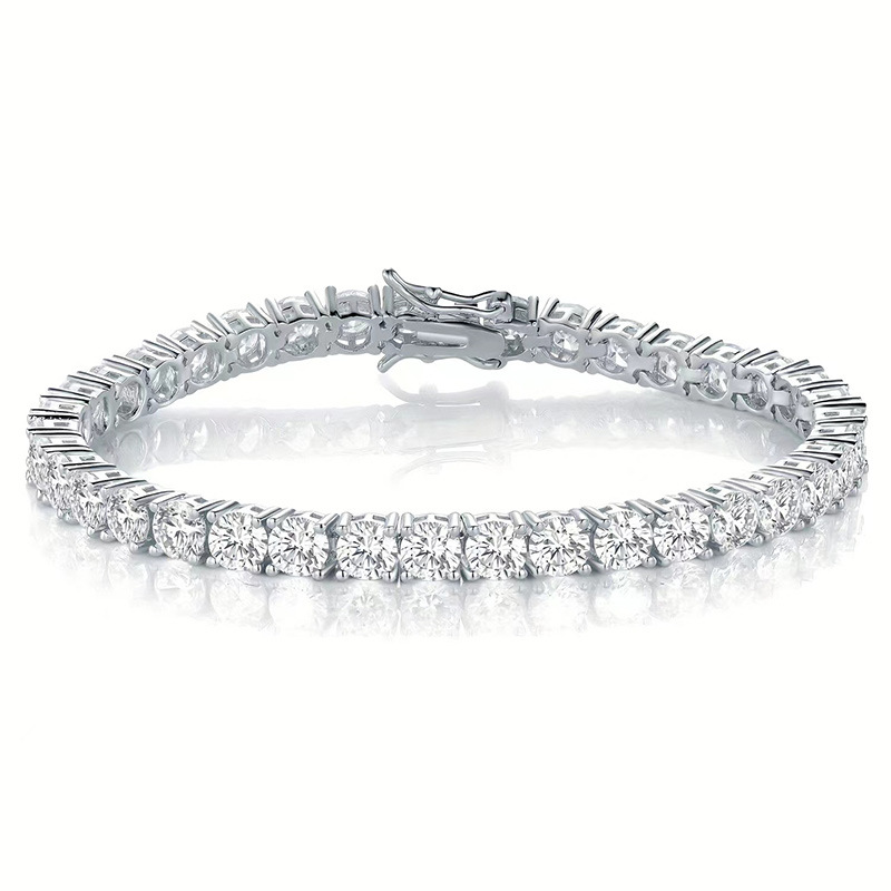 Clásico 18K oro plateado circonitas pulsera de tenis de alto nivel sentido lleno de diamantes personalidad moda tendencia europea y americana hip hop nuevo Item Picture