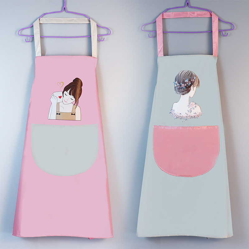 Men And Women Household Kitchen Cooking Waterproof And Oil-Proof Cartoon Overalls Work Clothes Can Wipe Hands Apron Wholesale Printing Logo Application Scenario