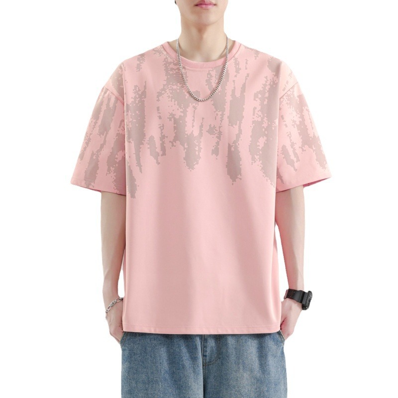 Short-sleeved T-shirt for men's summer, a new Japanese-style design printed base layer, a trendy, loose and versatile casual T-shirt Item Picture