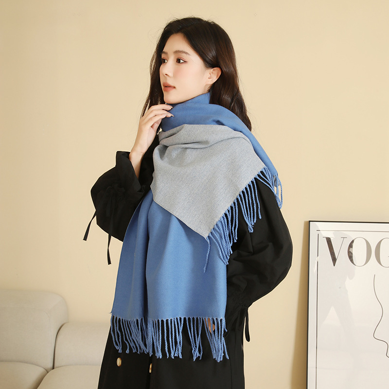 Wool Cashmere Scarf Winter Explosion Women Shawl Autumn And Winter Scarf Women 2024 New Double-Sided Scarf Wholesale details Picture