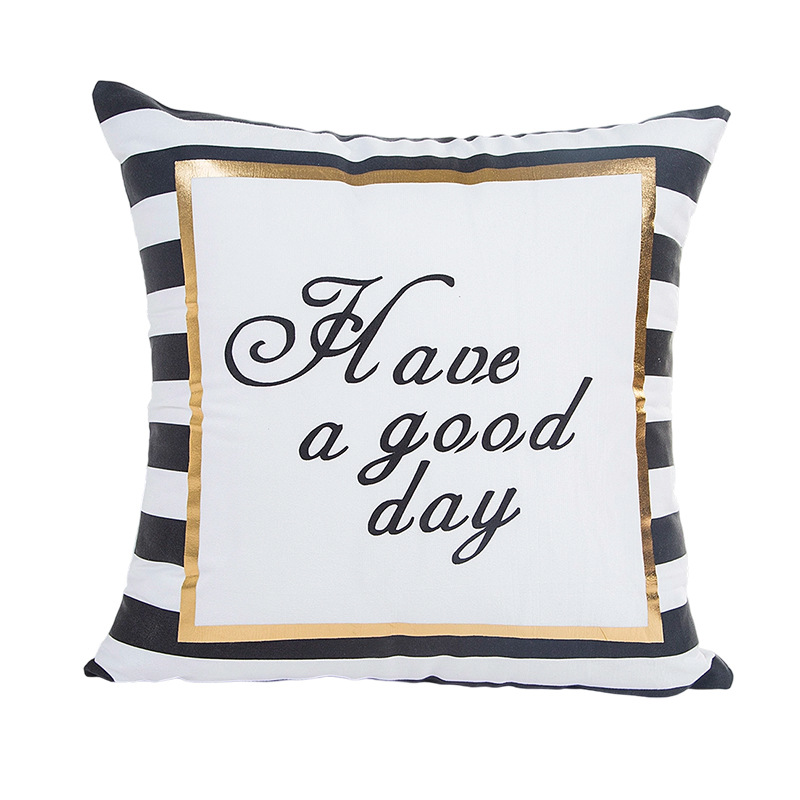 Factory supply, direct gold embossed pillowcase, comfortable and soft, modern and simple pillowcase for living room sofa decoration Item Picture