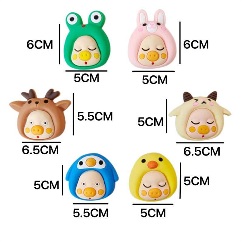 Cute Cute Piglet Soft Rubber Accessories Mobile Phone Case Bracket Refrigerator Sticker Hair Accessories Accessories Wholesale Decorative Materials details Picture