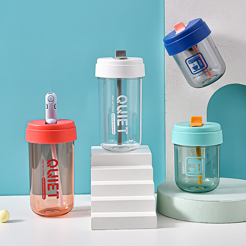 网红大肚子手提塑料水杯ins风吨吨桶可爱迷你太空杯女学生夏季高颜值吸管杯