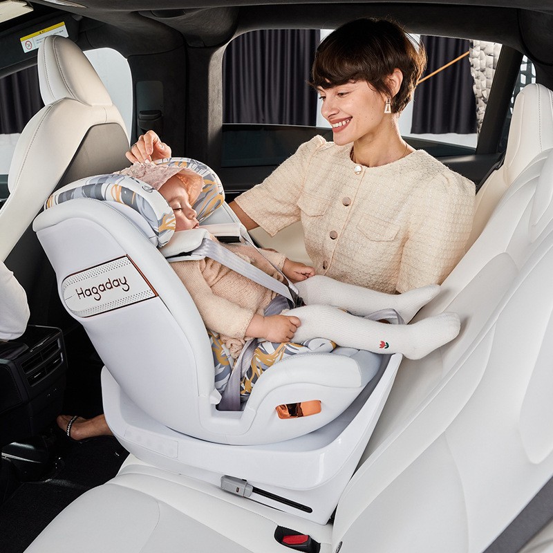 Hagaday Children Car Seat 0-7 Years Old Baby Car 360 Swivel Seat Can Replace Hair