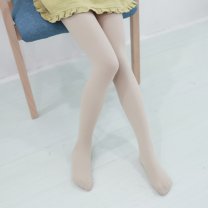 Spring and Summer thin 80D velvet children's dance socks, colorful girls' silk socks, plus-size ballet white pantyhose Specification image