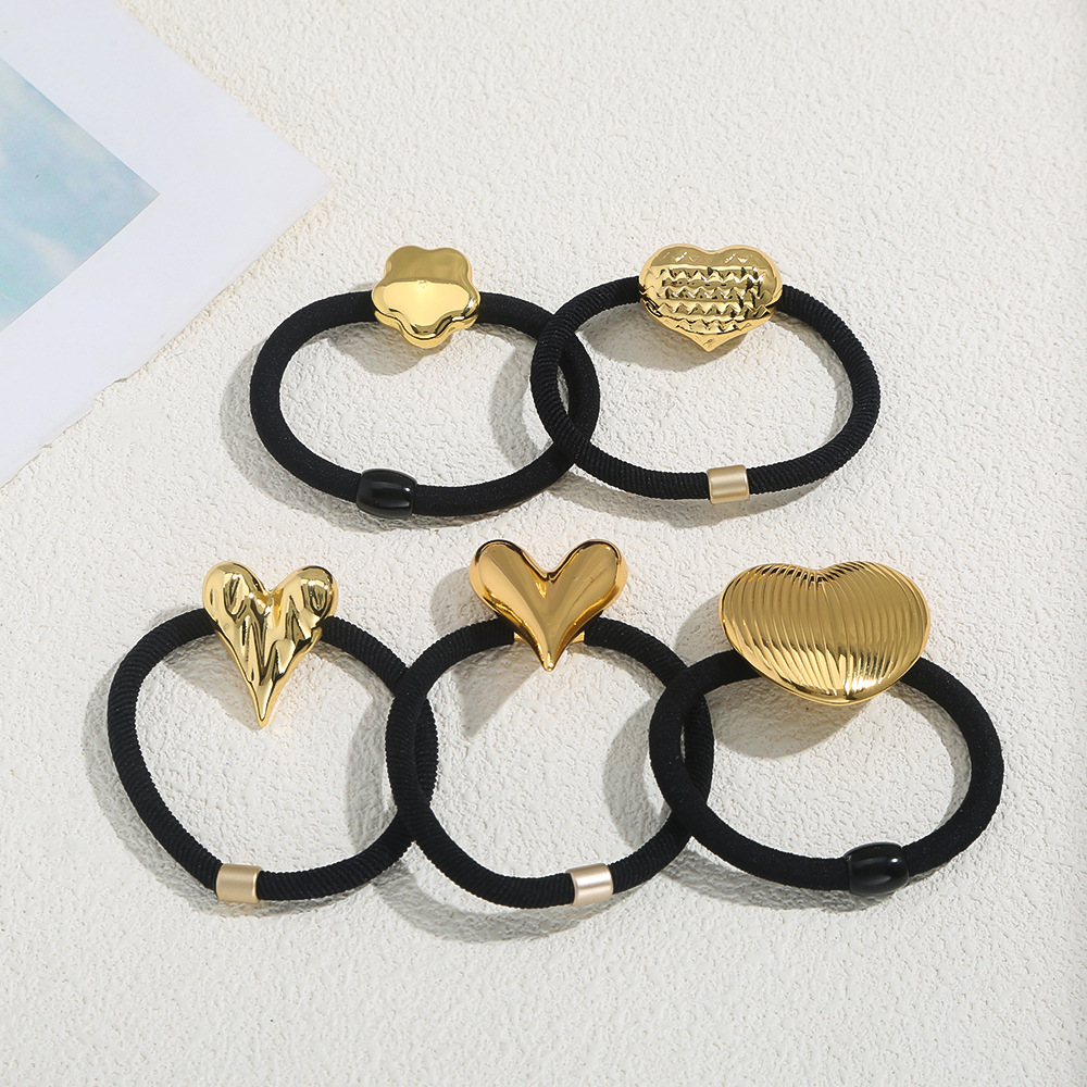 Hair tie, hair tie, hair loop, girls, flowers, high-end look, high elasticity, hair band, cute children, wholesale, black details Picture