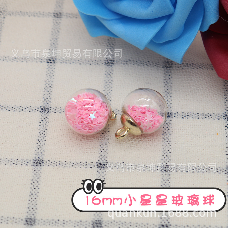 Shiny stars, round glass balls, transparent pendants, hair strings, earrings, hand rings, mosquitoes, children's DIY accessories Specification image