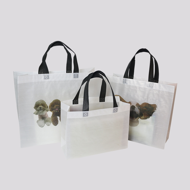 Transparent plastic pp woven handbag, portable and durable shopping bag, three-dimensional bag, snake skin advertising bag, can be printed with LOGO details Picture