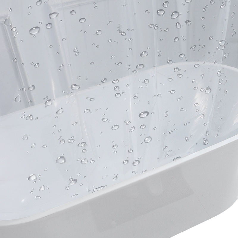 Y Cross-Border Hair Transparent Shower Curtain Waterproof Curtain Thickened Bathroom Insulation Shower Curtain Stainless Steel Buttonhole Complimentary 12 Rings Item Picture