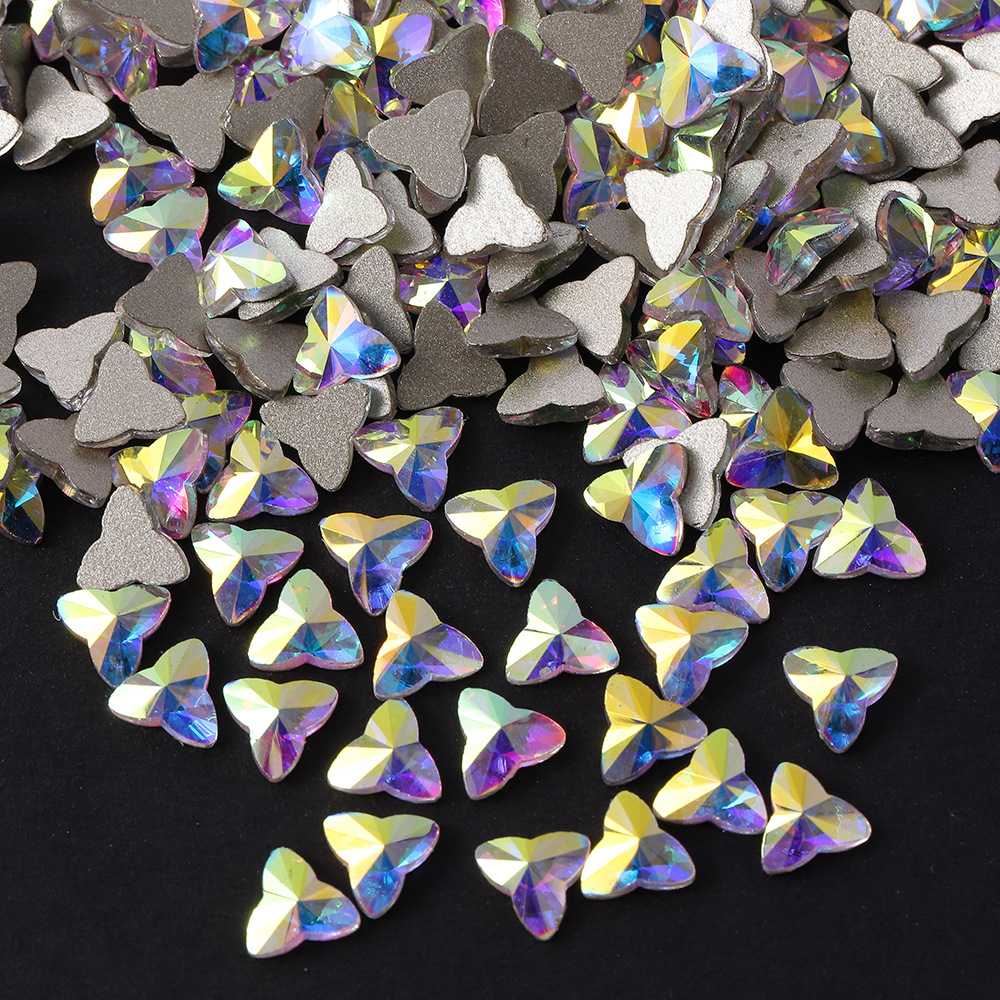 New Ab Color Shaped Flat Bottom Nail Drill Diy Nail Decoration Mobile Phone Shell Patch Nail Jewelry Glass Drill