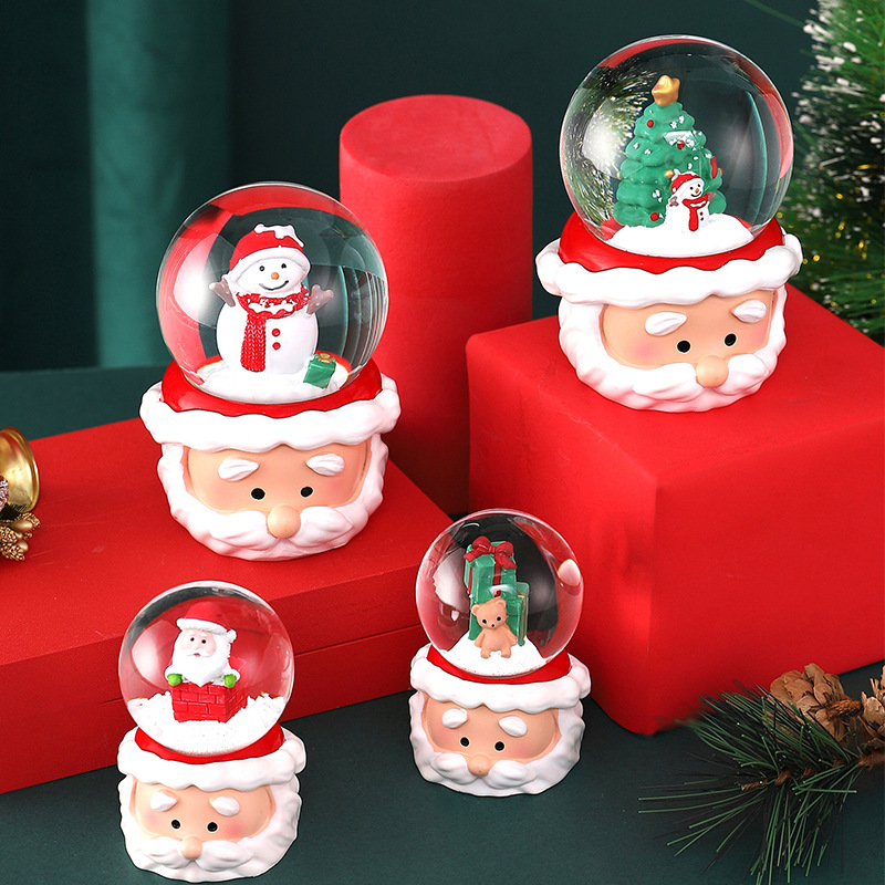 New Christmas Hot Luminous Crystal Ball Resin Crafts Snow Ball Santa Claus Decorative Light Gift (To Store To Discuss) details Picture