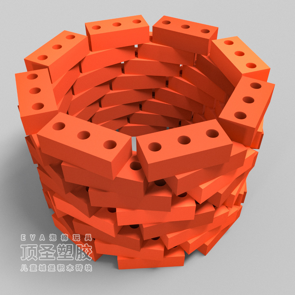 Kindergarten Outdoor Eva Foam Brick Building Blocks For Children Building Walls House Tile Foam Building Blocks Application Scenario
