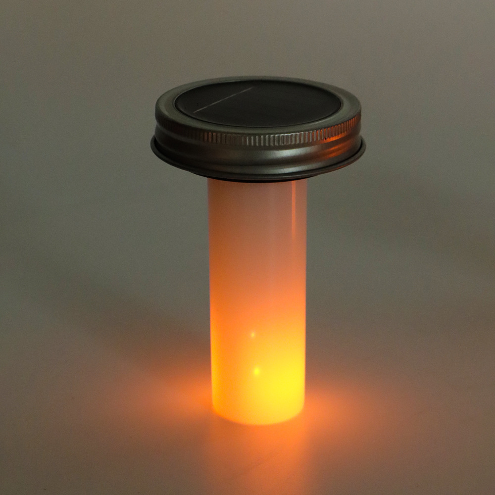 Cross-border e-commerce LED solar Mason bottle cap simulation flame lamp outdoor garden courtyard charging decorative props