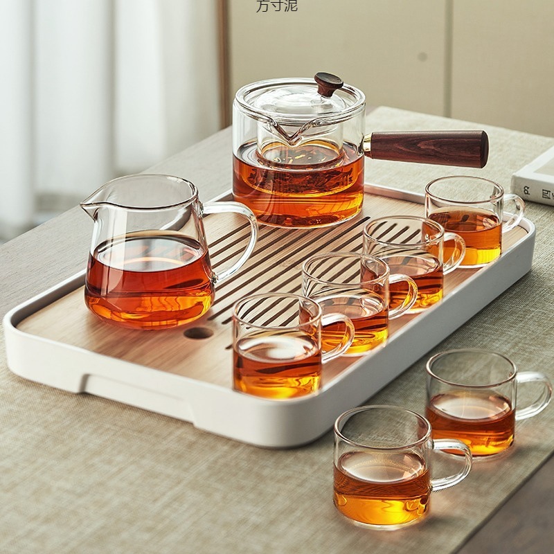 玻璃茶具套装茶壶功夫茶家用会客茶杯简约茶台办公泡茶整套