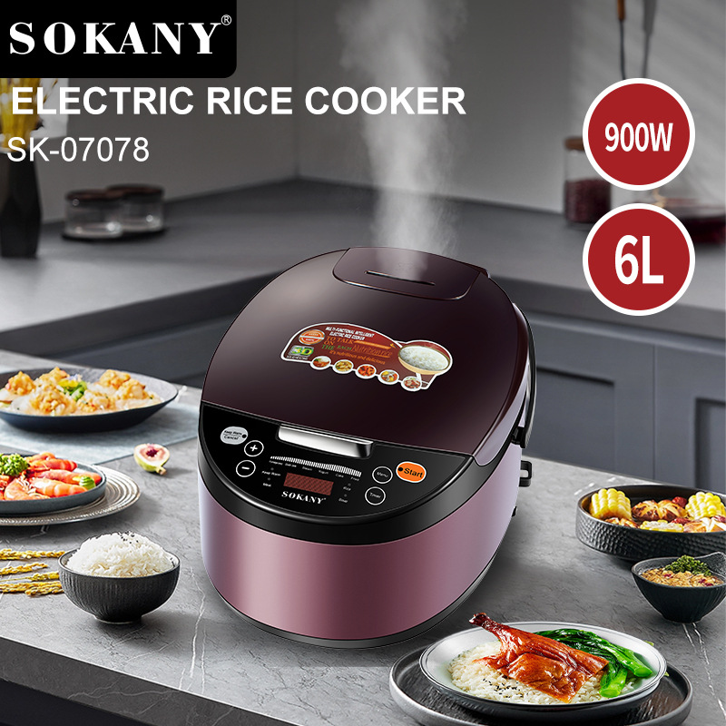 外贸出口SOKANY07078电饭煲家用6L电饭煲ELECTRIC RICE COOKER
