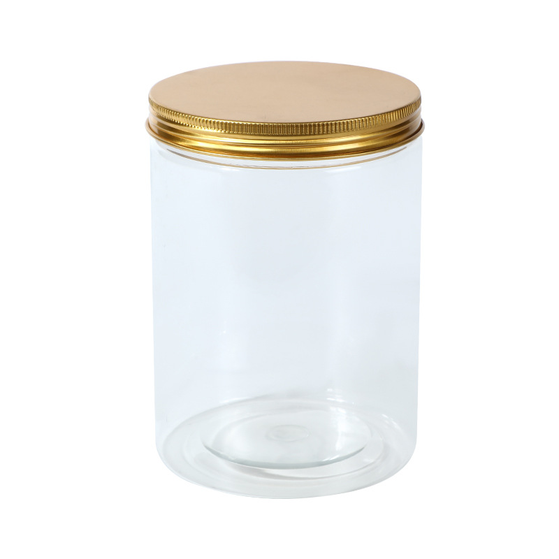 100 Caliber Full Height Stock Aluminum Cap Transparent Plastic Jar Ointment Mask Cream Bottle Pet Wide Mouth Dispenser Bottle Item Picture