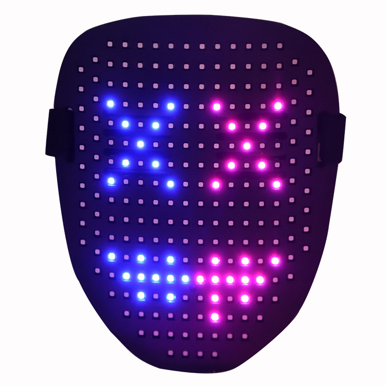 2023 New Halloween LED mask gesture light Mask Face-changing sensor Party performance atmosphere props details Picture