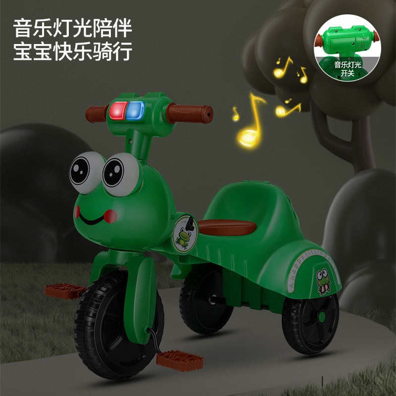 Children's tricycle, foldable, baby pedal bike, 1-2-4 years old, with music and lights, children's bicycle details Picture