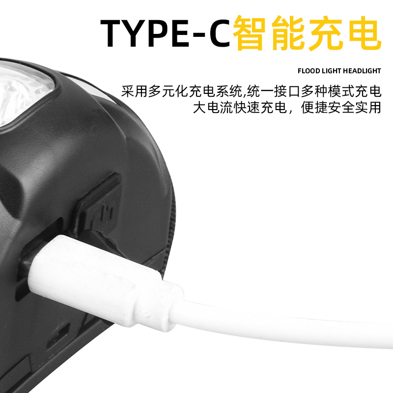 New cross-border portable high-power high-intensity led outdoor headlamp with usb charging, emergency work, camping and fishing lamp Specification image