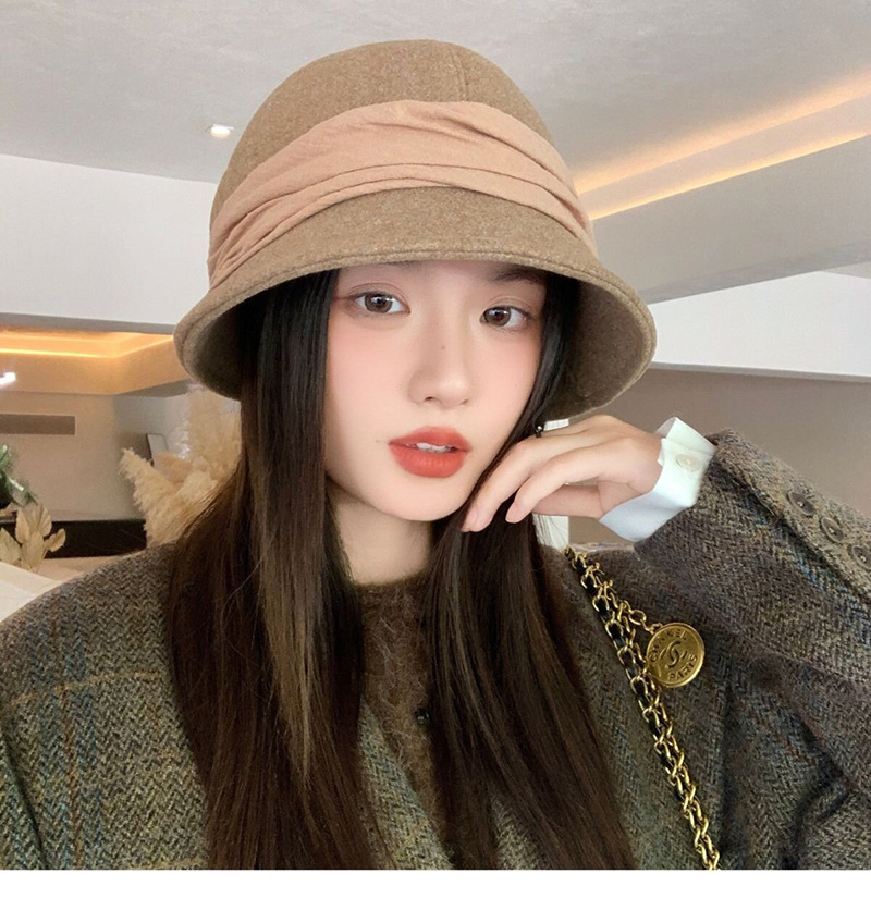 2025春秋季新款毛呢渔夫帽子女宽檐显脸小气质优雅绑带盆帽水桶帽详情16