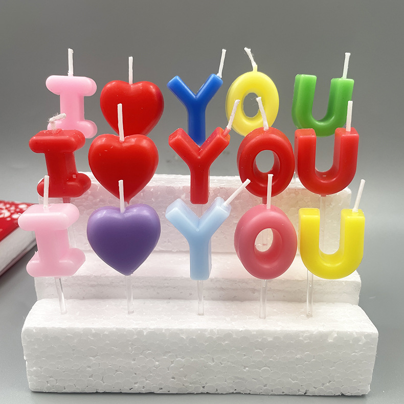 英文字母I LOVE YOU告白蜡烛字母情人节爱心气氛表白生日蜡烛