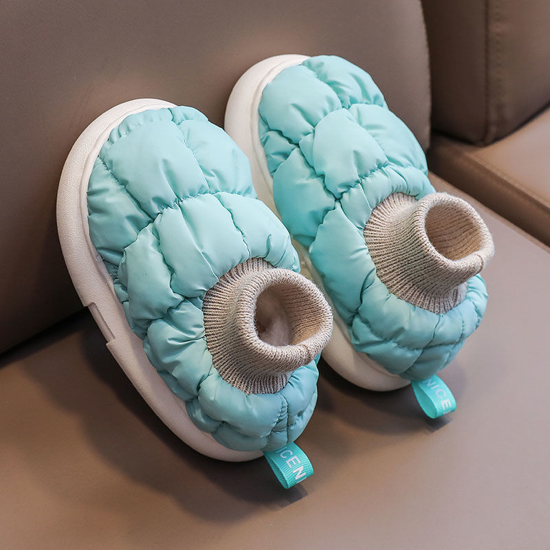 儿童棉拖鞋宝白底实物图