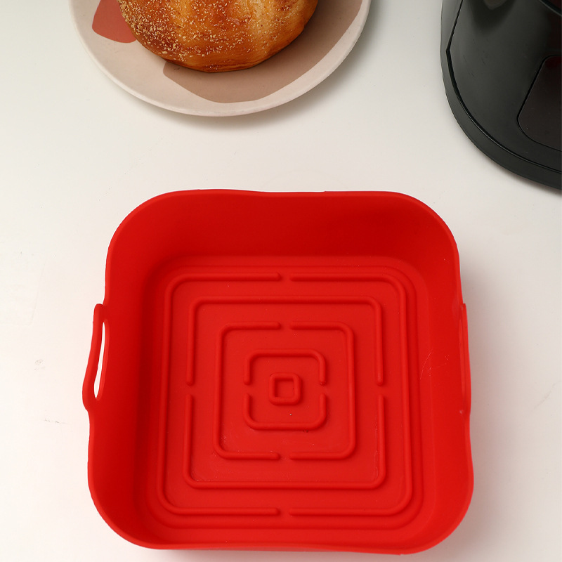 Air fryer silicone baking tray, food-grade oil-proof and draining pad, home baking cake mold, high-temperature resistant, thickened large size Item Picture