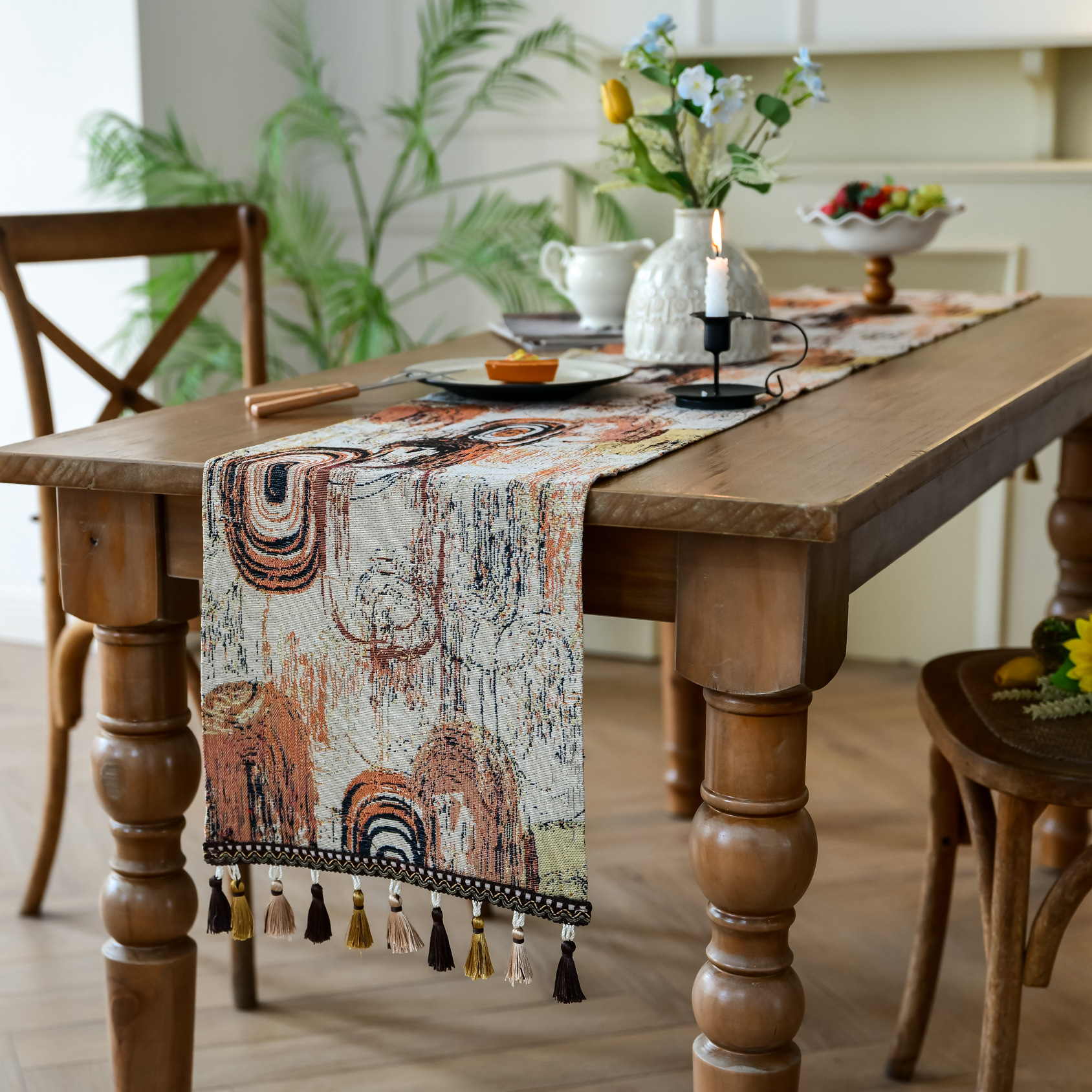 New Bohemian ethnic style heat insulation and anti-scald long strip Suzhou table flag Tea Flag TV cabinet cover wholesale from the manufacturer pic 119