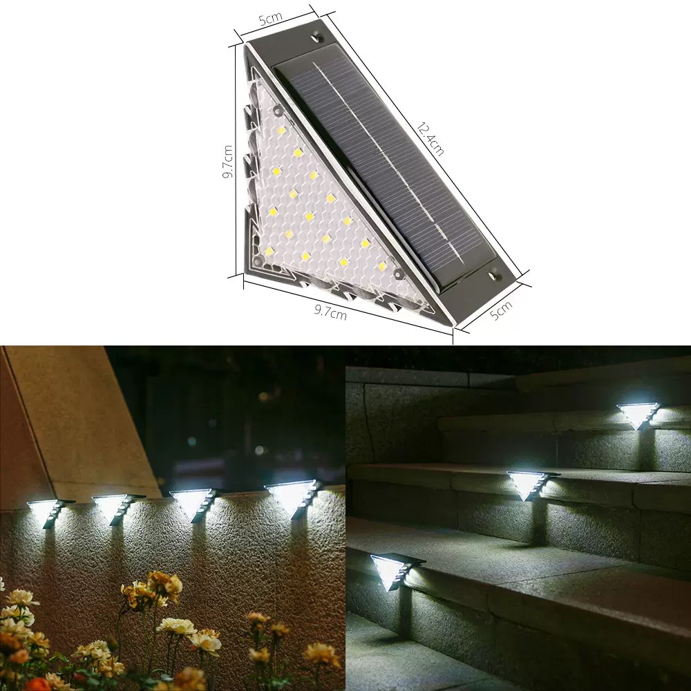 Luz solar luz de escalera luz de patio luz de paso a prueba de agua al aire libre patio LED escalera luz de paso luz de paseo