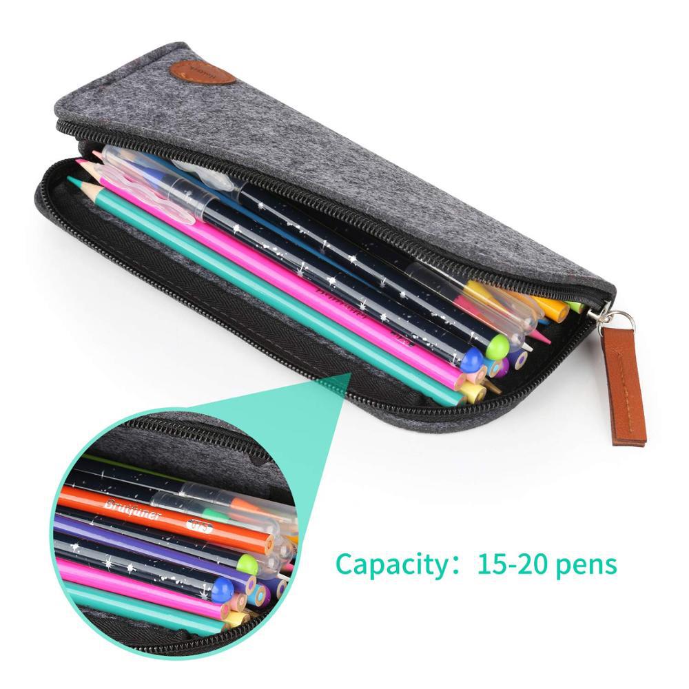Large Capacity Felt Stationery Bag Students Male And Female Pencil Simple Storage Bag Zipper Creative Felt Pen Bag details Picture