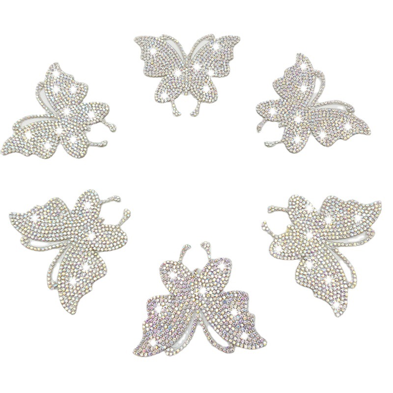 Rhinestone butterfly self-adhesive clothing patch hot diamond paste shoes bag accessories rhinestone paste thumbnail