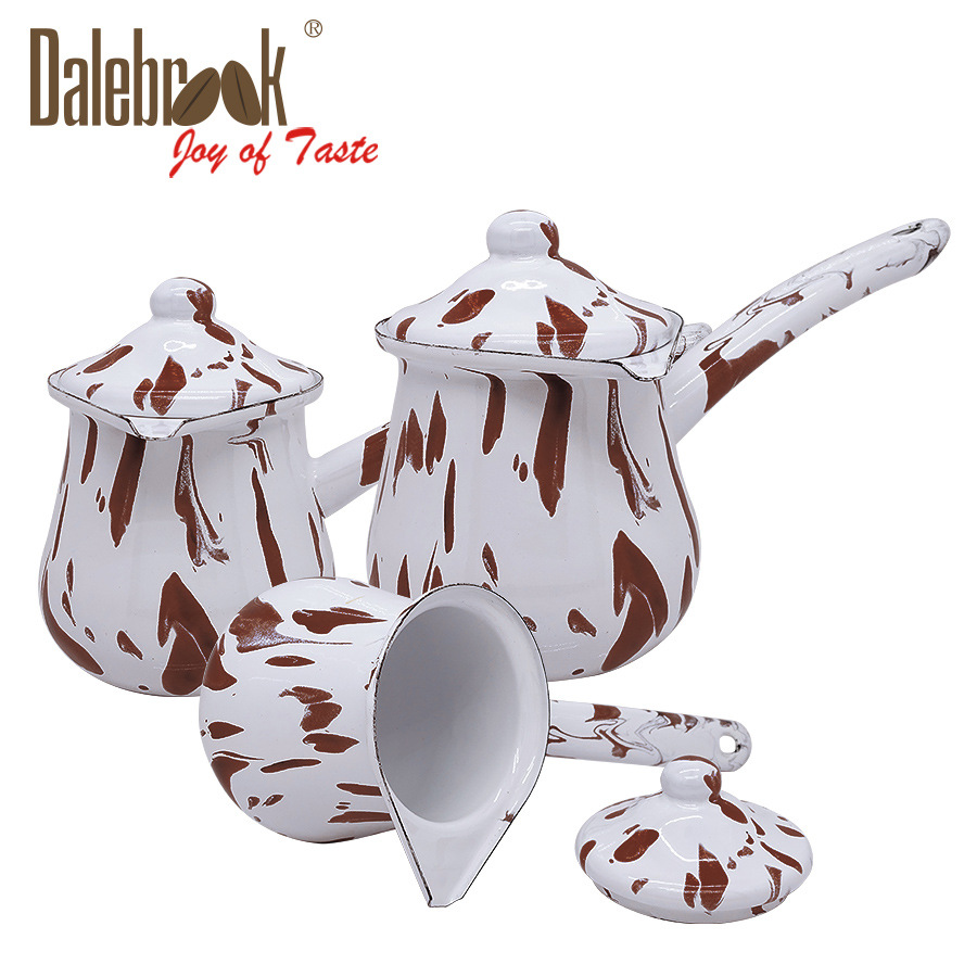 Dalebrook土耳其搪陶瓷手冲咖啡壶阿拉伯咖啡杯带盖套装咖啡器具图