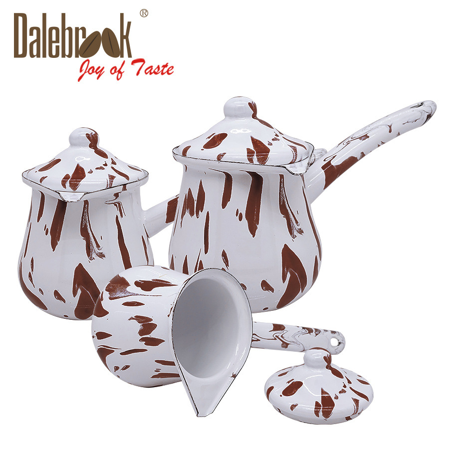 Dalebrook Turkish enameled ceramic hand brewed Coffee pot Arabic coffee cup with lid set coffee utensil full figure
