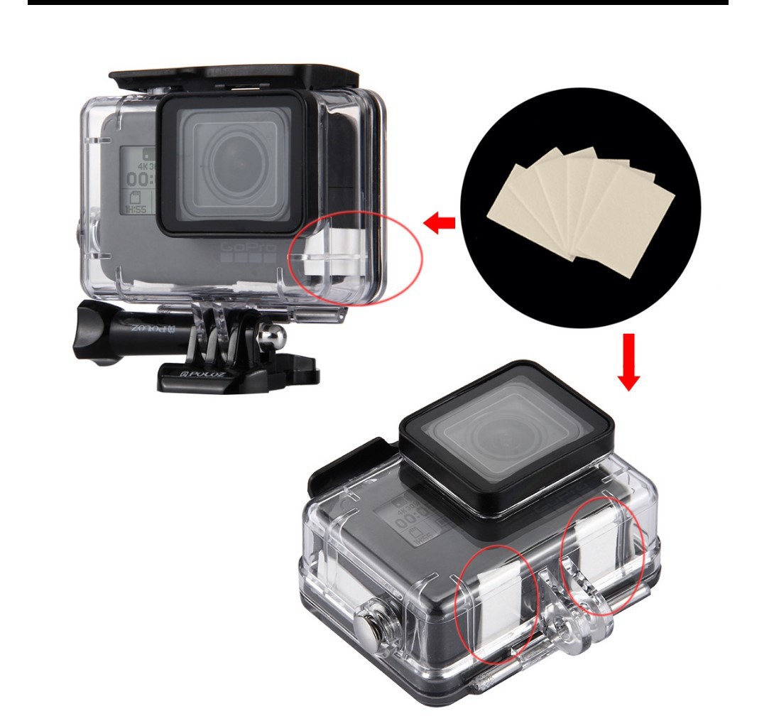 Комплектующая камера gopro защищена от тумана на 12 блоков/упаковка горных собак-чжан-чжан с водонепроницаемой раковиной от приливной противотуманной сетки pic 18
