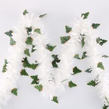 跨境新款圣诞节白色小圣诞树布置装饰拉花彩带彩条节日晚会装饰品
