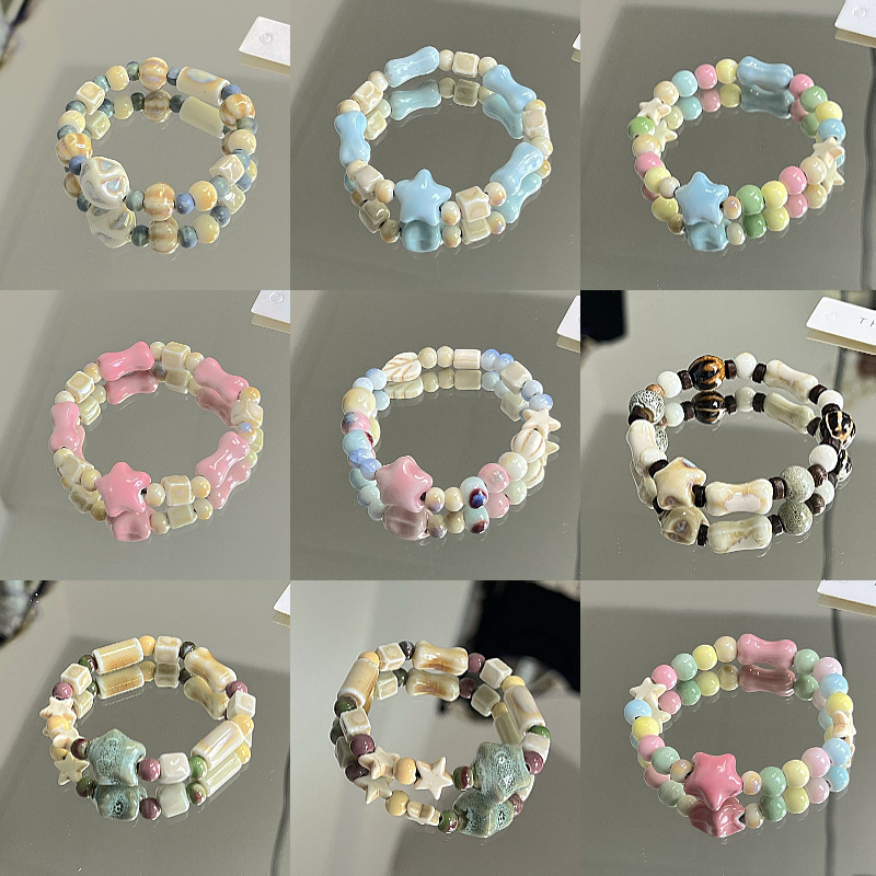 景德镇陶瓷手链新不掉色女夏季百搭学生古风串珠手串小清新流行