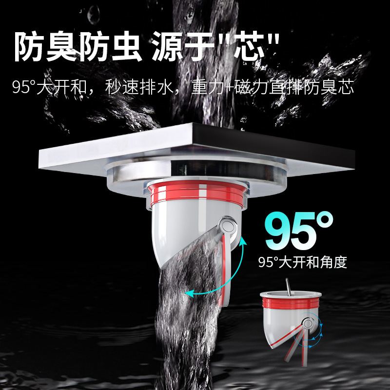 Wholesale anti-odor floor drain core, direct drainage sewer, bathroom anti-backflow water odor filter screen, universal new floor drain wonder details Picture