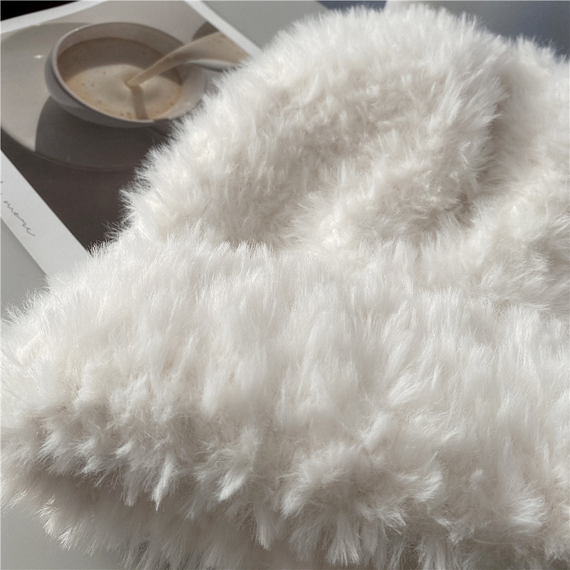 Korean Version Of Soft All-In-One Plush Thick Ear Protection Hat For Women Autumn Winter Head Circumference Warm Ins Tide Knitted Cold Hat Item Picture