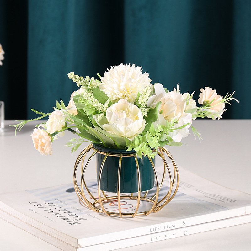 Nordic light luxury artificial potted plant artificial flower ornaments for home living room desktop decoration artificial flower and artificial plant potted plants Application Scenario