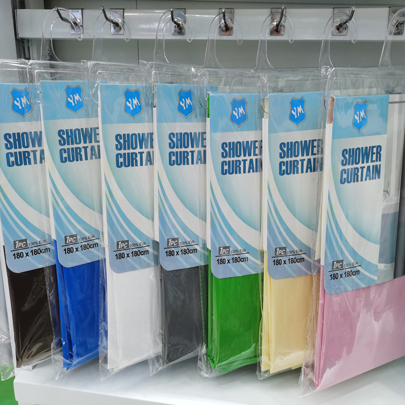 Manufacturers wholesale bathroom waterproof curtain monochromatic shower curtain EVA new material waterproof curtain household hotel supplies monochromatic shower curtain