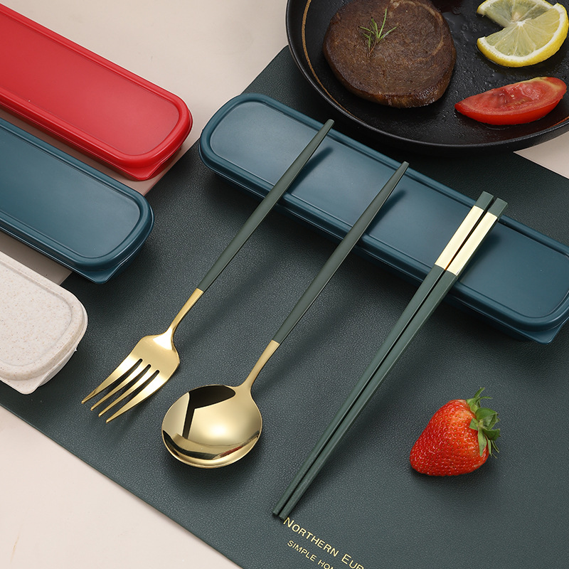 不锈钢勺子叉子筷子便携餐具套装 葡萄牙餐具便携赠礼品餐具套装详情图4